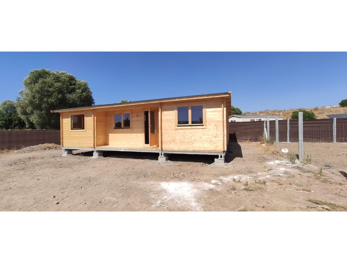 La casa de Madera Nerea 72m2 en 44mm montada en Cádiz